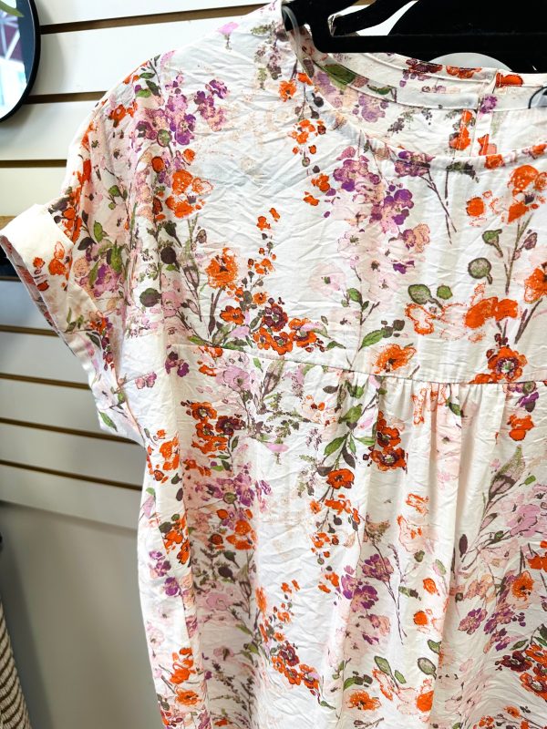 Orange and Pink Floral Short Sleeve | Ophelia - Image 2