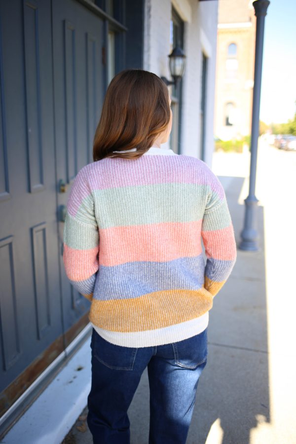 Bright Stripe Soft Sweater | Boutique Elise | Amelia - Image 2