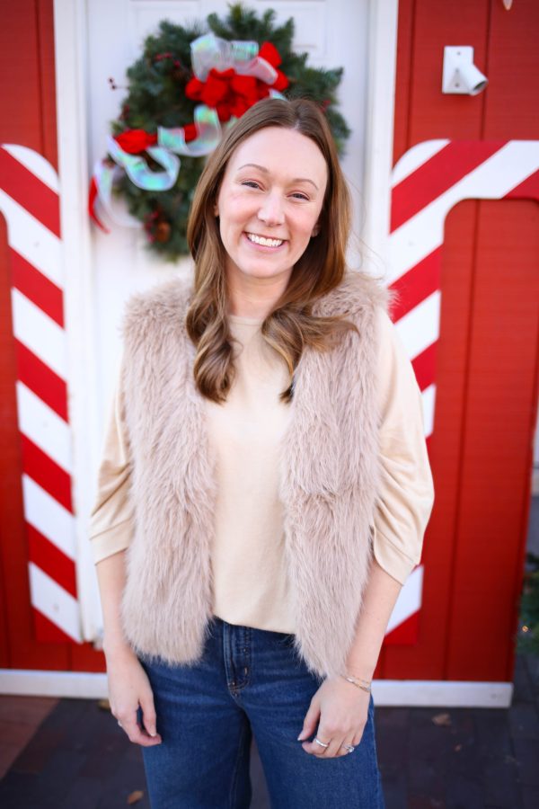 Tan Faux Fur Sleeveless Vest | Boutique Elise | Alice