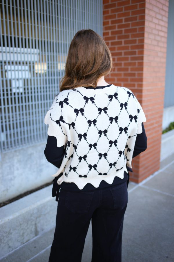 Ivory and Black Bow Vest | Boutique Elise | Felicia - Image 3