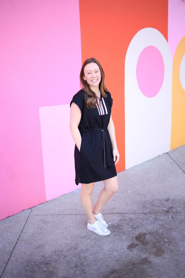 Black and Pink Stripe Athleisure Dress | Brandy - Image 2