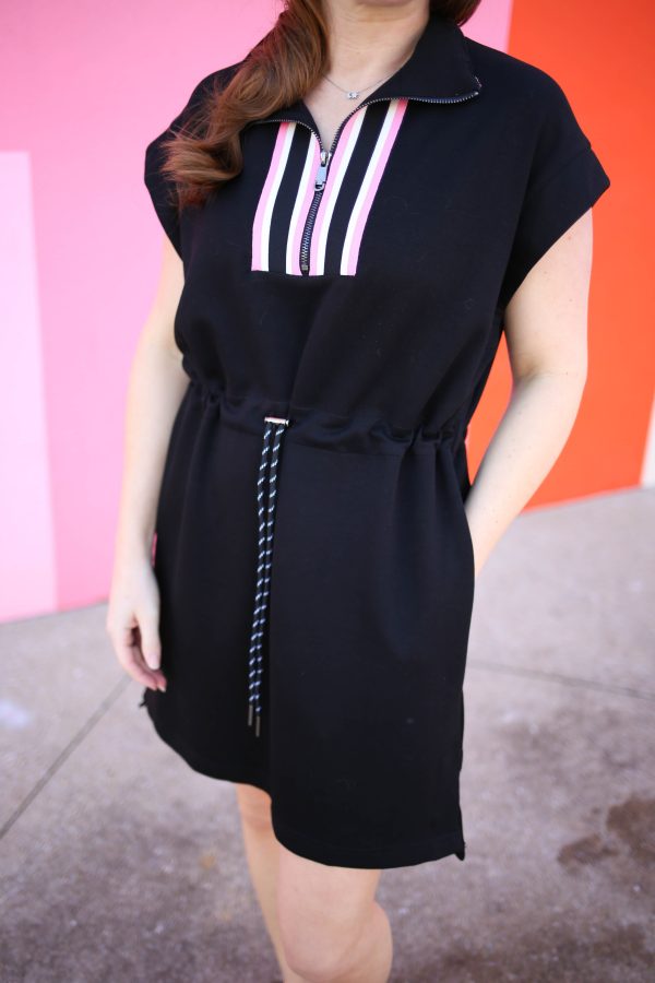 Black and Pink Stripe Athleisure Dress | Brandy - Image 4