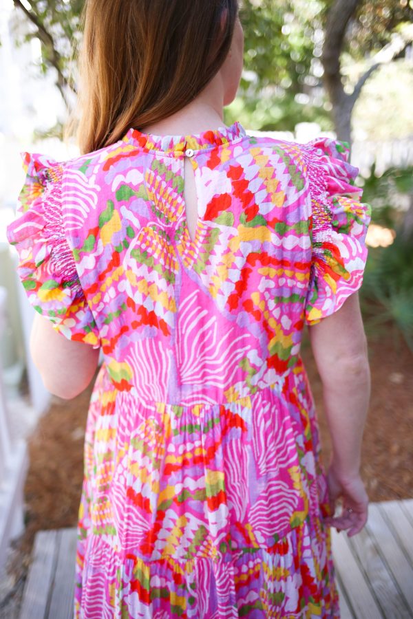 Bright Pink Printed Maxi Dress | Cassidy - Image 3