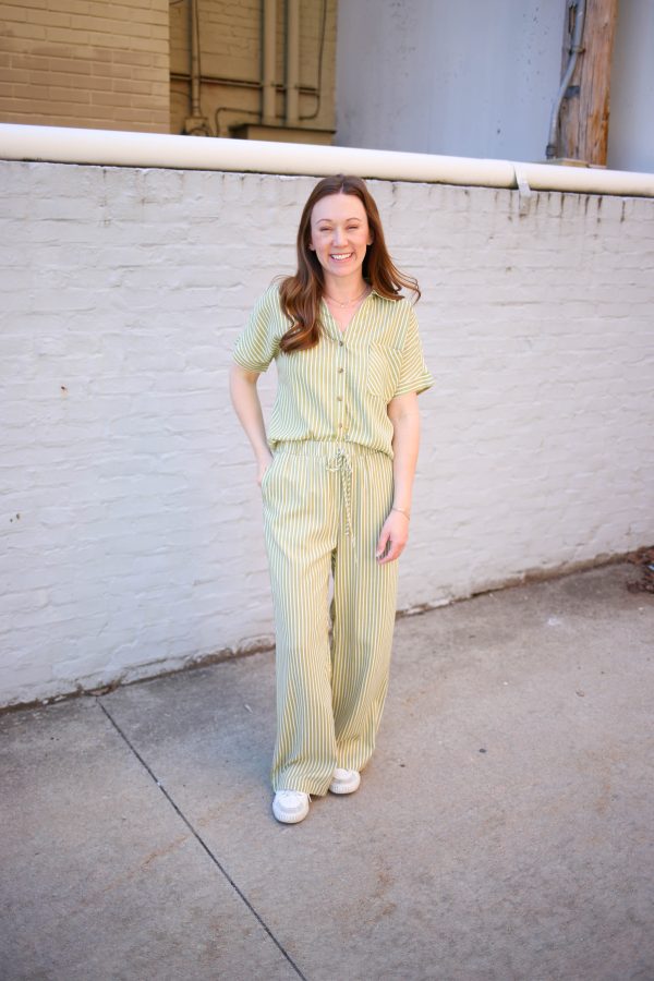 Green Stripe Button Down Top | Ollie